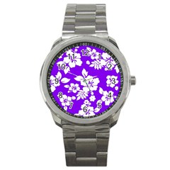 Violet Hawaiian Sport Metal Watch by AlohaStore