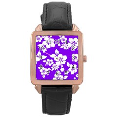 Violet Hawaiian Rose Gold Leather Watch  by AlohaStore