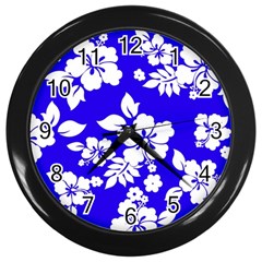 Deep Blue Hawaiian Wall Clocks (black) by AlohaStore