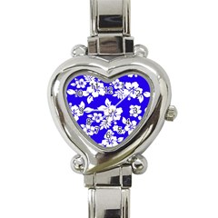 Deep Blue Hawaiian Heart Italian Charm Watch by AlohaStore