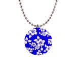 Deep Blue Hawaiian Button Necklaces Front