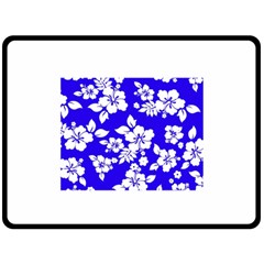 Deep Blue Hawaiian Fleece Blanket (large)  by AlohaStore