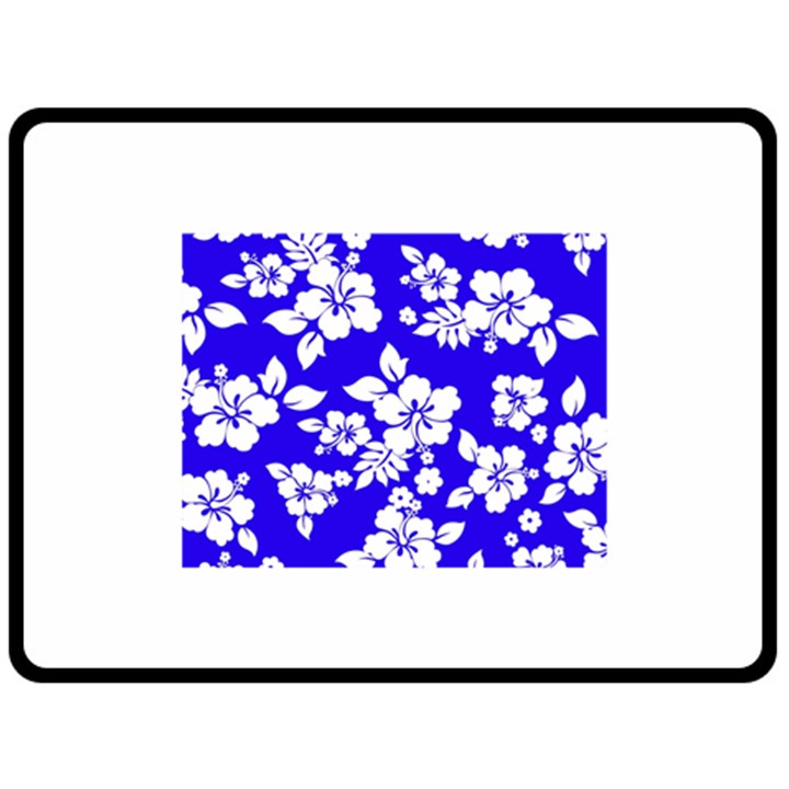 Deep Blue Hawaiian Fleece Blanket (Large) 