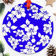 Deep Blue Hawaiian Round Filigree Ornament (2side) by AlohaStore