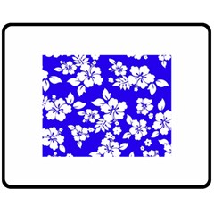 Deep Blue Hawaiian Double Sided Fleece Blanket (medium)  by AlohaStore