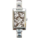 Sepia Hawaiian Rectangle Italian Charm Watch Front