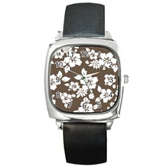 Sepia Hawaiian Square Metal Watch by AlohaStore