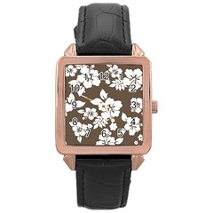 Sepia Hawaiian Rose Gold Leather Watch  by AlohaStore