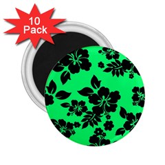 Dark Lime Hawaiian 2 25  Magnets (10 Pack)  by AlohaStore