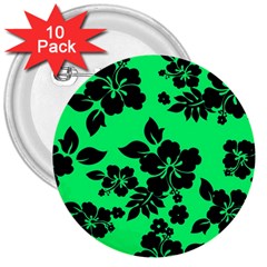 Dark Lime Hawaiian 3  Buttons (10 Pack)  by AlohaStore