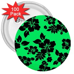 Dark Lime Hawaiian 3  Buttons (100 Pack)  by AlohaStore