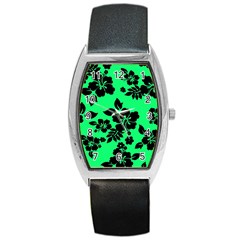 Dark Lime Hawaiian Barrel Style Metal Watch by AlohaStore