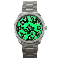 Dark Lime Hawaiian Sport Metal Watch by AlohaStore