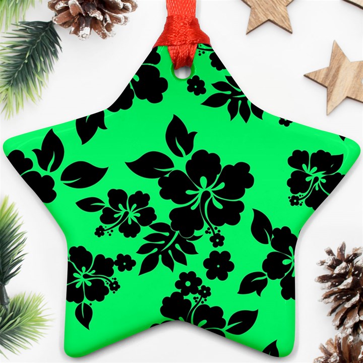 Dark Lime Hawaiian Star Ornament (Two Sides) 