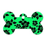 Dark Lime Hawaiian Dog Tag Bone (One Side) Front