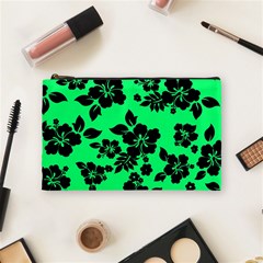 Dark Lime Hawaiian Cosmetic Bag (medium)  by AlohaStore