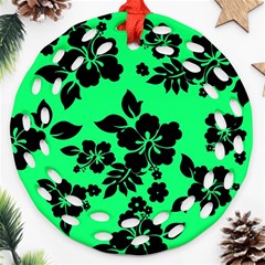 Dark Lime Hawaiian Ornament (round Filigree)  by AlohaStore