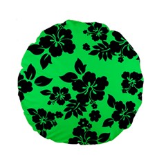 Dark Lime Hawaiian Standard 15  Premium Round Cushions by AlohaStore