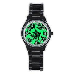 Dark Lime Hawaiian Stainless Steel Round Watch by AlohaStore