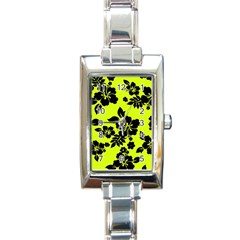 Dark Hawaiian Rectangle Italian Charm Watch by AlohaStore