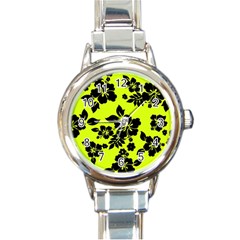 Dark Hawaiian Round Italian Charm Watch by AlohaStore