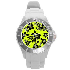 Dark Hawaiian Round Plastic Sport Watch (l) by AlohaStore