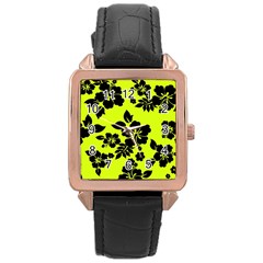 Dark Hawaiian Rose Gold Leather Watch  by AlohaStore