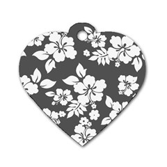 Gray Hawaiian Dog Tag Heart (two Sides) by AlohaStore