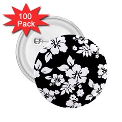 Black And White Hawaiian 2 25  Buttons (100 Pack)  by AlohaStore