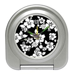 Black And White Hawaiian Travel Alarm Clocks by AlohaStore