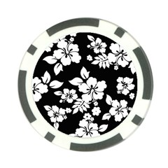 Black And White Hawaiian Poker Chip Card Guards by AlohaStore