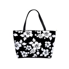 Black And White Hawaiian Shoulder Handbags by AlohaStore