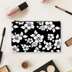 Black And White Hawaiian Cosmetic Bag (medium)  by AlohaStore