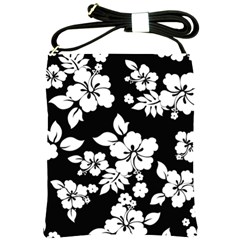 Black And White Hawaiian Shoulder Sling Bags by AlohaStore