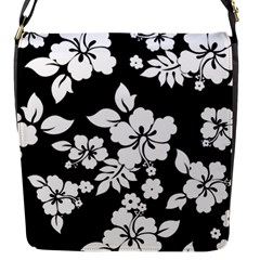 Black And White Hawaiian Flap Messenger Bag (s) by AlohaStore