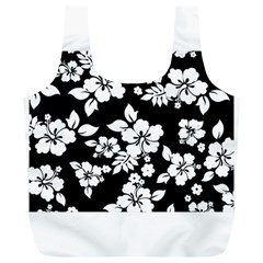 Black And White Hawaiian Full Print Recycle Bags (l)  by AlohaStore