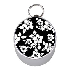 Black And White Hawaiian Mini Silver Compasses by AlohaStore