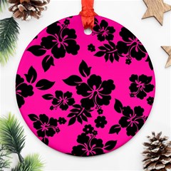 Dark Baby Pink Hawaiian Ornament (round)  by AlohaStore