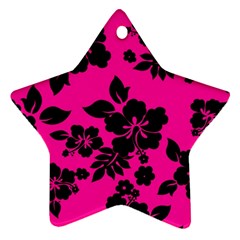 Dark Baby Pink Hawaiian Ornament (star)  by AlohaStore