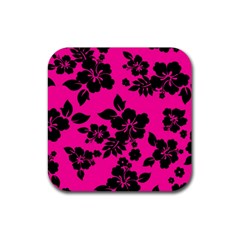 Dark Baby Pink Hawaiian Rubber Coaster (square)  by AlohaStore