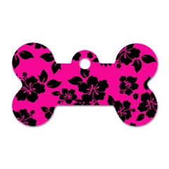 Dark Baby Pink Hawaiian Dog Tag Bone (one Side) by AlohaStore