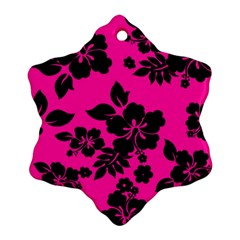 Dark Baby Pink Hawaiian Snowflake Ornament (2-side) by AlohaStore