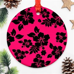 Dark Pink Hawaiian Ornament (round)  by AlohaStore