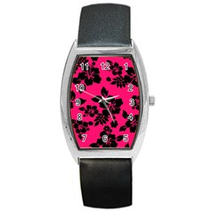 Dark Pink Hawaiian Barrel Style Metal Watch by AlohaStore