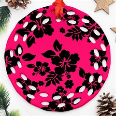 Dark Pink Hawaiian Ornament (round Filigree)  by AlohaStore