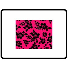 Dark Pink Hawaiian Double Sided Fleece Blanket (large)  by AlohaStore