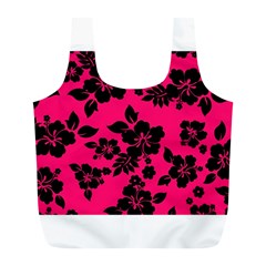 Dark Pink Hawaiian Full Print Recycle Bags (l)  by AlohaStore