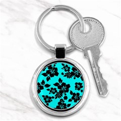 Blue Dark Hawaiian Key Chains (round)  by AlohaStore