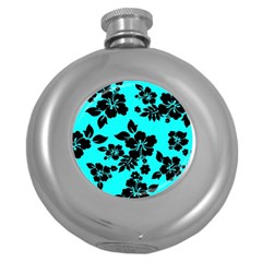 Blue Dark Hawaiian Round Hip Flask (5 Oz) by AlohaStore