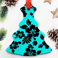 Blue Dark Hawaiian Christmas Tree Ornament (2 Sides) by AlohaStore